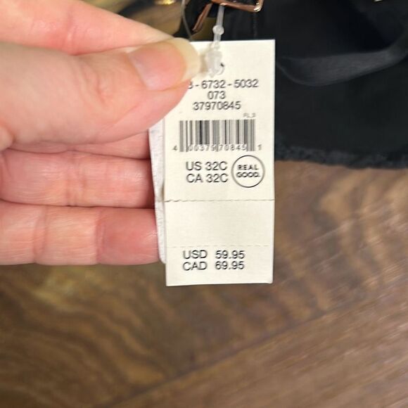 Aerie black lace plunge push up bra adjustable 32C - Picture 7 of 10